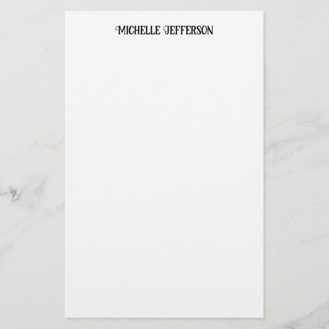 Minimalistische Schlichte Klassik in Schwarz und W Briefpapier (Vorderseite)