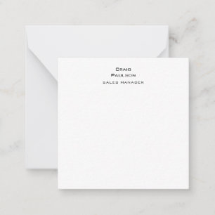 Minimalistische Schlichte Klassik Schwarz & Weiß Mitteilungskarte