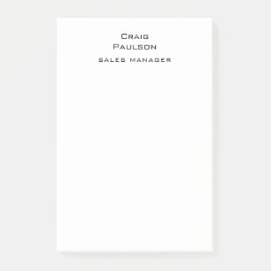 Minimalistische Schlichte Klassik Schwarz & Weiß Post-it Klebezettel