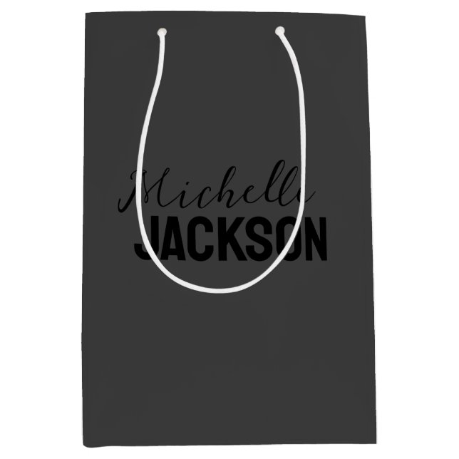 Minimalistische Schlichte Meldung Mittlere Geschenktüte (Vorderseite)