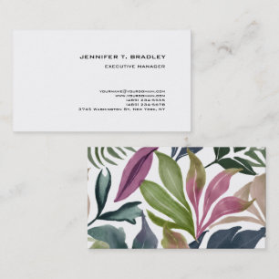 Minimalistische Schlichte, moderne Aquarellblume Visitenkarte