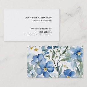 Minimalistische Schlichte, moderne Aquarellblume Visitenkarte
