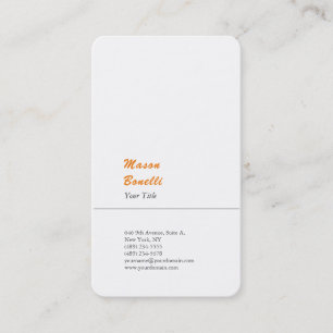 Minimalistische Schlichte Moderne Beruflich Orange Visitenkarte
