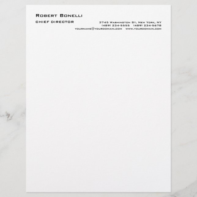 Minimalistische Schlichte, moderne Standardgröße Briefbogen (Vorderseite)