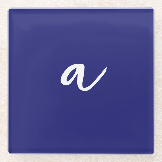 Minimalistische Schlichte Monogram Glasuntersetzer (Vorderseite)