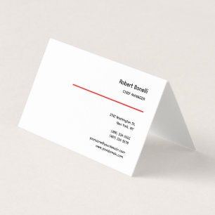 Minimalistische Schlichte Rot-Weiß-Modern-Premium- Visitenkarten