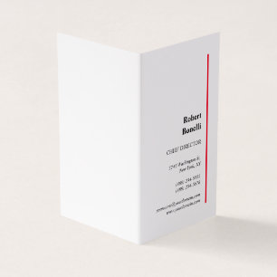 Minimalistische Schlichte Rot Weiß Moderne Premium Visitenkarten