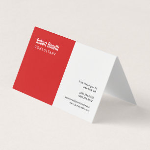 Minimalistische Schlichte Rot-Weiß-Moderne Visitenkarten