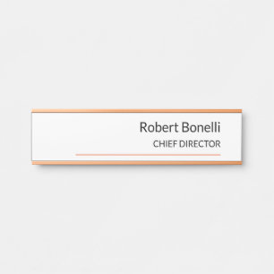 Minimalistische Schlichte Rot-Weiß-Standardgröße Türschild