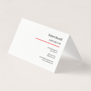 Minimalistische Schlichte Rot-Weiß-Standardgröße Visitenkarten