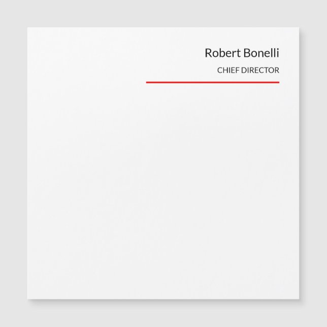 Minimalistische Schlichte rote, moderne Magnetkart Magnetkarte (Vorderseite)