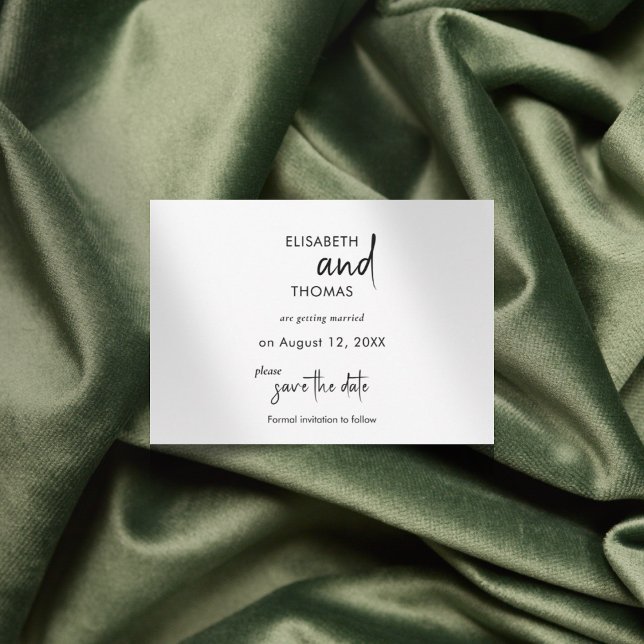 Minimalistische, schlichte Save the Date-Karte Date (Von Creator hochgeladen)