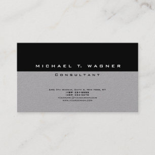 Minimalistische Schlichte Schwarz Grau Trendy Mode Visitenkarte