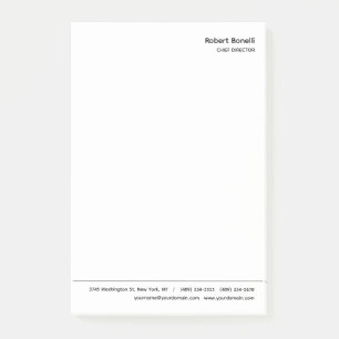 Minimalistische Schlichte Weiß-Moderne Post-it Klebezettel
