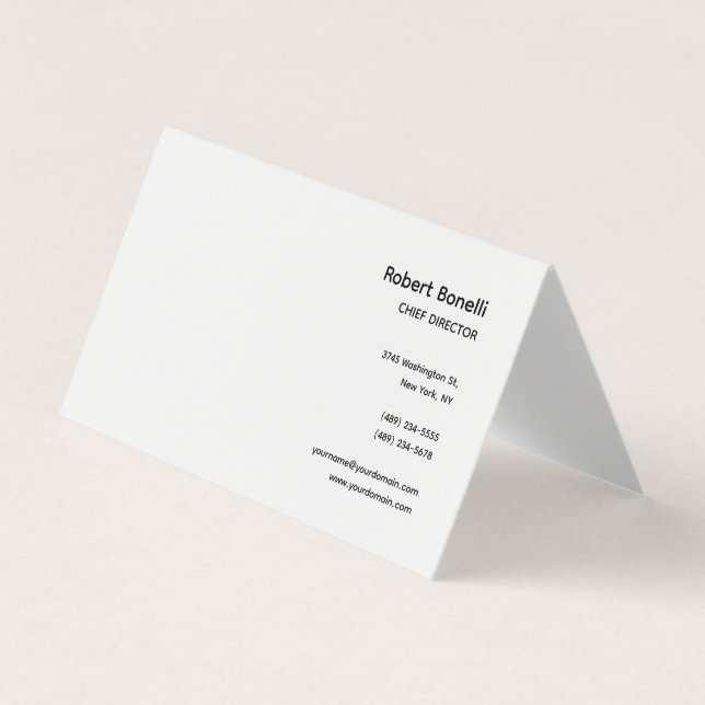 Minimalistische Schlichte Weiß-Moderne Visitenkarten (Vorderseite)