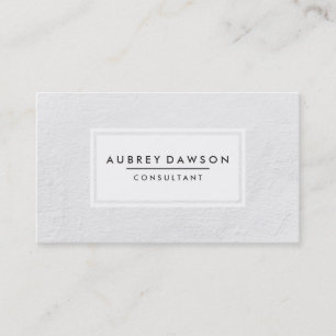 Minimalistische Schlichte Weißtextur mit Rahmen Visitenkarte