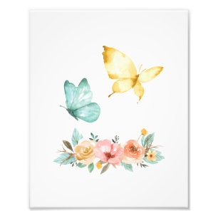 Minimalistische Schmetterlingsflora Blume Natur Fotodruck