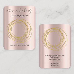 Minimalistische Schmuckkarte mit goldener Rose Visitenkarte