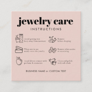 Minimalistische Schmuckpflege Danke Business Pink Begleitkarte