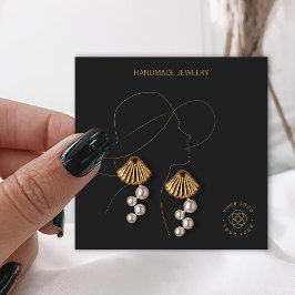 Minimalistische Schmuckschmuck Ohrringe Anzeige Quadratische Visitenkarte