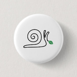 Minimalistische Schnecke, One-Line-Kunst mit grüne Button