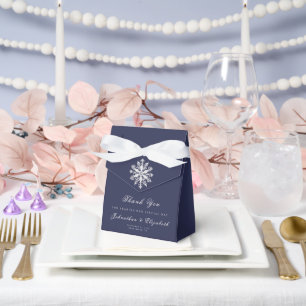 Minimalistische Schneeflocken-Hochzeit Marinebla Geschenkschachtel