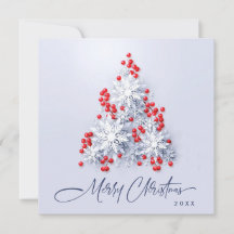 Minimalistische Schneeflocken Weihnachtsbaum Gruß