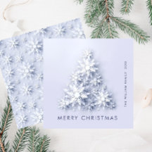 Minimalistische Schneeflocken Weihnachtsbaum Gruß