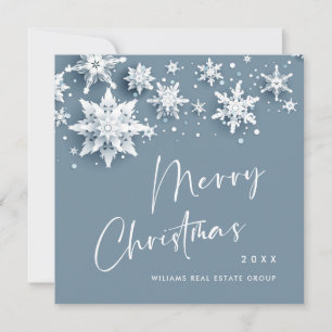 Minimalistische Schneeflocken Weihnachtsgruß Feiertagskarte