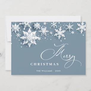 Minimalistische Schneeflocken Weihnachtsgrüße Feiertagskarte
