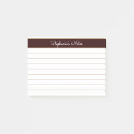Minimalistische Schokolade Braun Personalisiert Post-it Klebezettel
