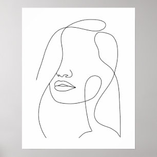Minimalistische Schöne Frauenkunst Kunst Poster