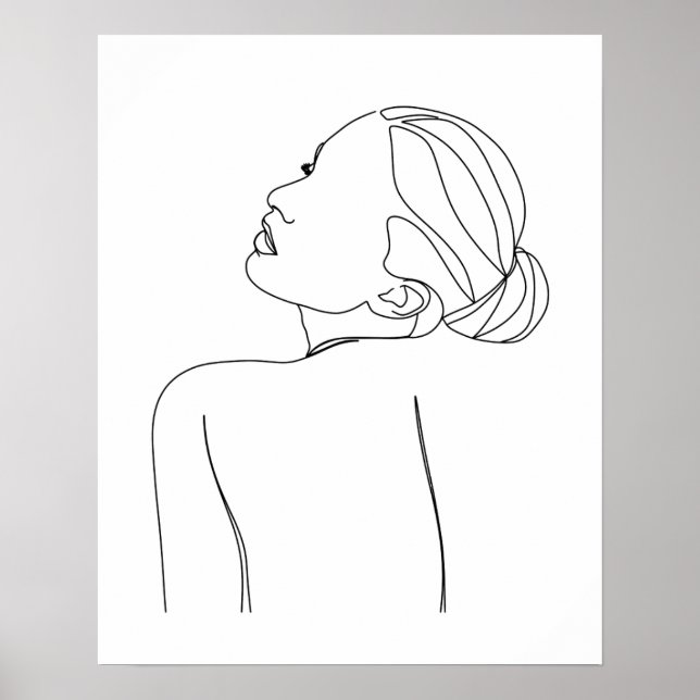 Minimalistische Schöne Frauenkunst Kunst Poster (Vorne)