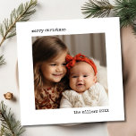 Minimalistische Schreibmaschine Frohe Weihnachts-F Feiertagskarte<br><div class="desc">Minimalistische Schreibmaschine Frohe Weihnachten mit Foto</div>