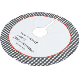 Minimalistische Schreibmaschine Kariert Merry Litt Polyester Weihnachtsbaumdecke