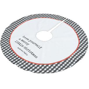 Minimalistische Schreibmaschine Kariert Merry Litt Polyester Weihnachtsbaumdecke