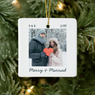 Minimalistische Schreibmaschine Verheiratet Merry  Keramikornament