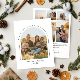 Minimalistische Schreibmaschinen-Weihnachtsfamilie Feiertagskarte