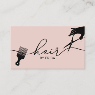 Minimalistische Schrift  Haarstil Rosa Salon Bu Visitenkarte