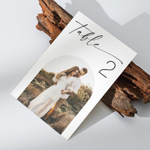 Minimalistische Schrift Hochzeit Elegante Bogen- Tischnummer
