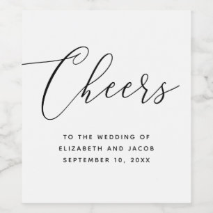 Minimalistische Schrift Hochzeit Elegante Kallig Weinetikett