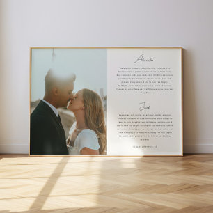 Minimalistische Schrift Hochzeitsgelübde Benutzerf Poster