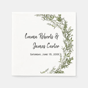 Minimalistische Schrift Hochzeitsservietten mit Gr Serviette