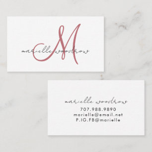 Minimalistische Schrift-Monogramm-Terrakotta-Visit Visitenkarte