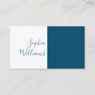 Minimalistische Schrift Navy- und Weiße Visitenkar Visitenkarte