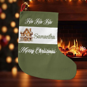 Minimalistische Schrift personalisierte Weihnachts Großer Weihnachtsstrumpf