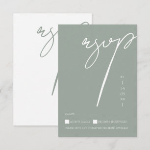 Minimalistische Schrift-Typografie-Hochzeit in Sal RSVP Karte