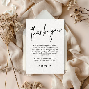 Minimalistische Schrift-Typografie Junggesellinnen Dankeskarte