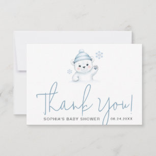 Minimalistische Schrift-Typografie Winter-Baby-Par Dankeskarte