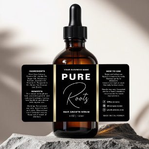 Minimalistische Schwarz-Gold-Haartropfen-Flasche